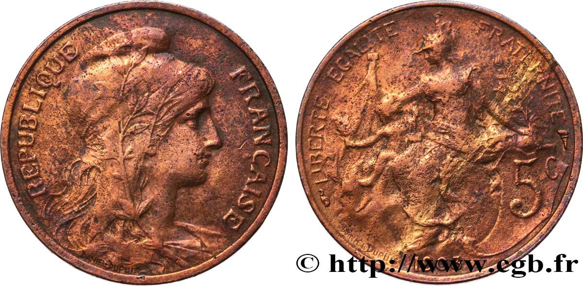 5 centimes Daniel-Dupuis 1903  F.119/13 VF 