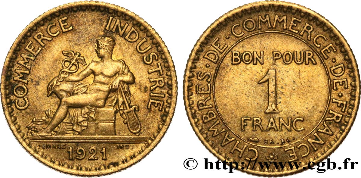 1 franc Chambres de Commerce 1921 Paris F.218/3 EBC 