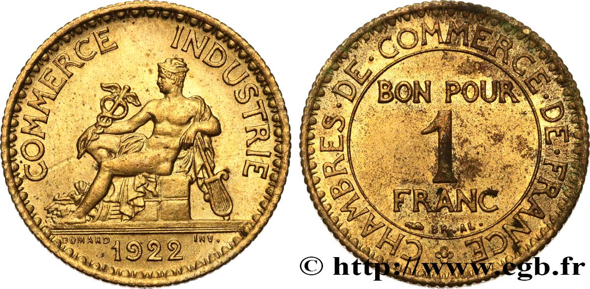 1 franc Chambres de Commerce 1922 Paris F.218/4 AU 