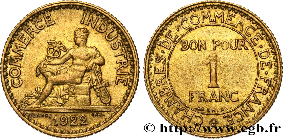 1 franc Chambres de Commerce 1922 Paris F.218/4 BB53 