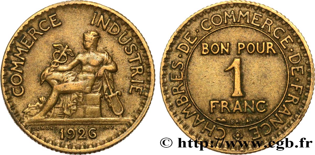 1 franc Chambres de Commerce 1926 Paris F.218/8 BB45 