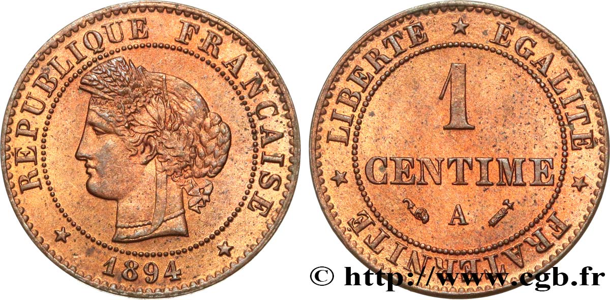 1 centime Cérès 1894 Paris F.104/21 EBC62 