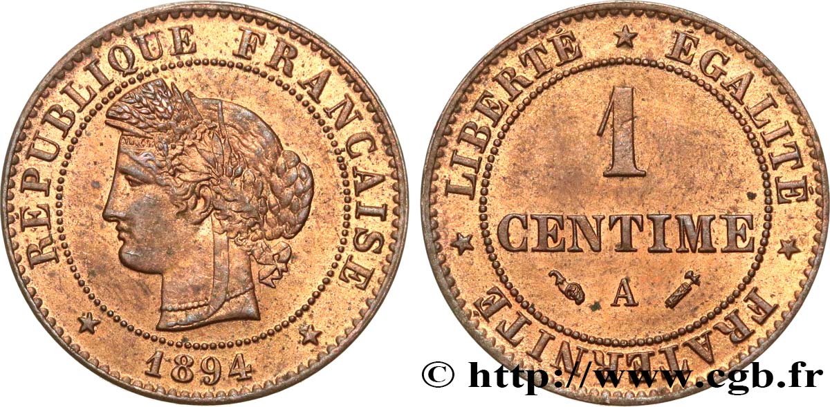 1 centime Cérès 1894 Paris F.104/21 EBC60 