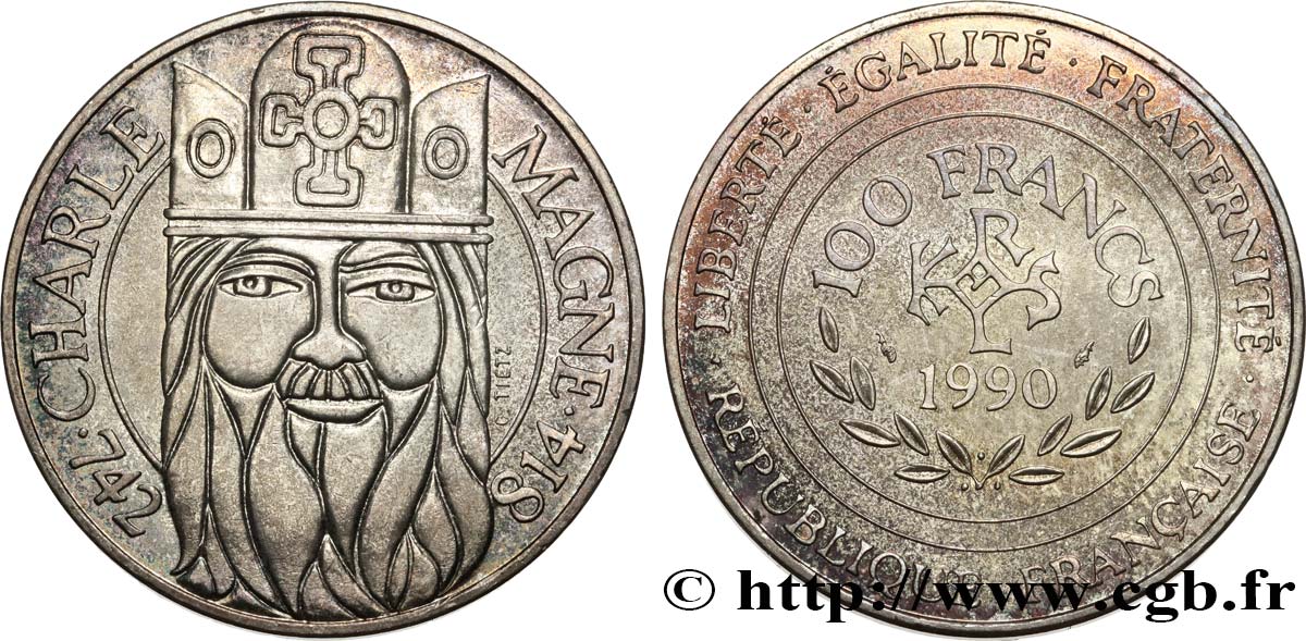 100 francs Charlemagne 1990  F.458/2 SPL+ 