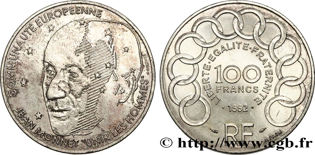 100 francs Jean Monnet 1992  F.460/2 VZ+ 