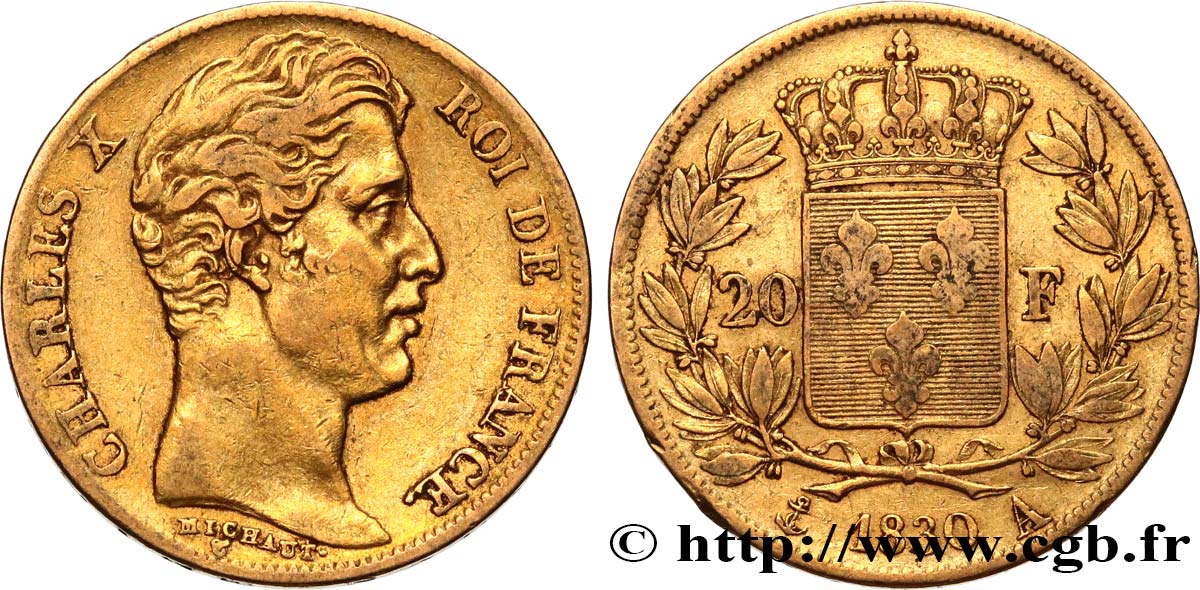 20 francs Charles X 1830 Paris F.520/12 TTB 