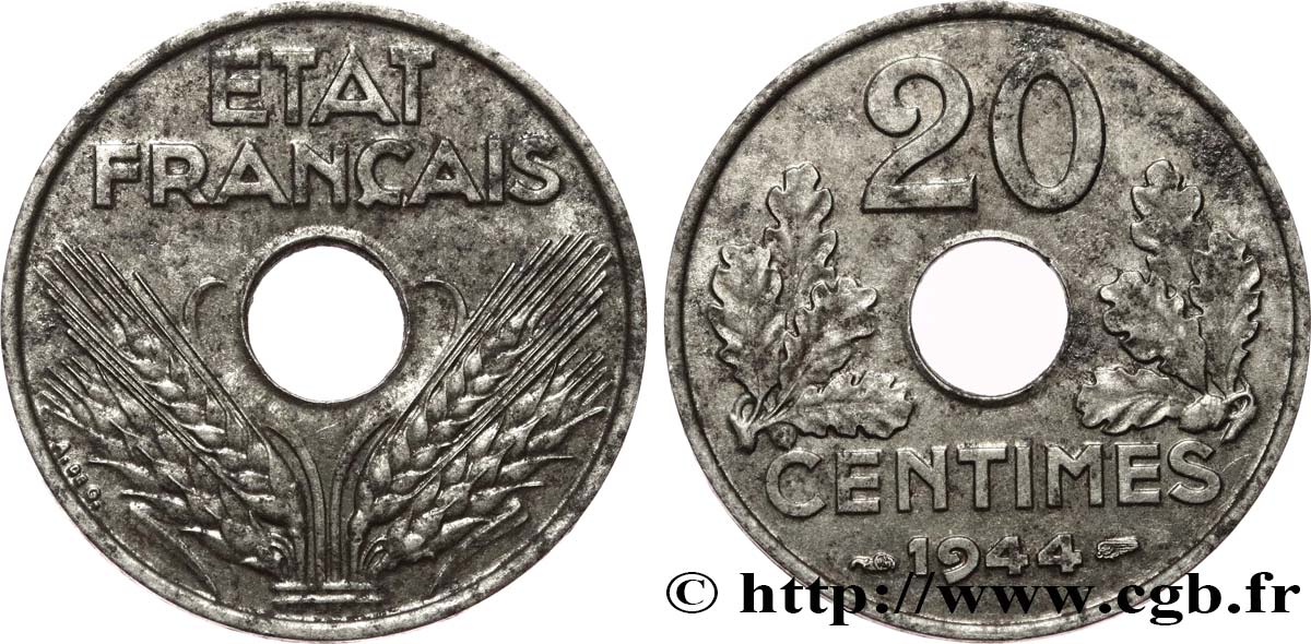 20 centimes fer 1944  F.154/3 AU50 