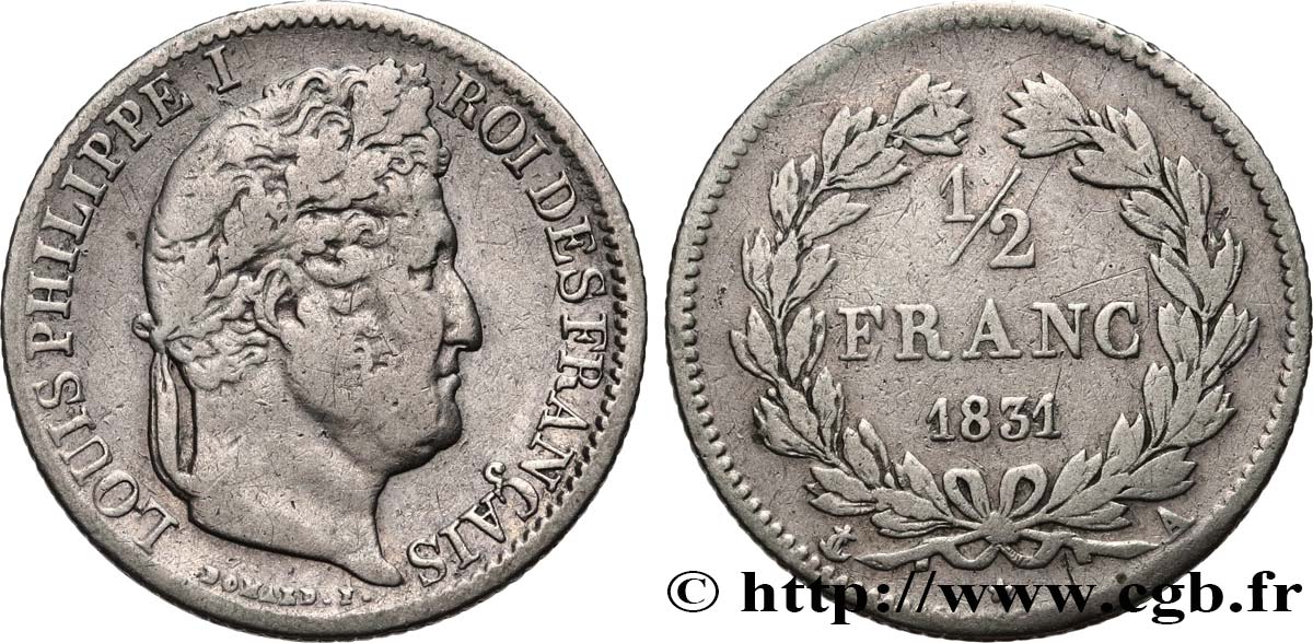 1/2 franc Louis-Philippe 1831 Paris F.182/1 VF 