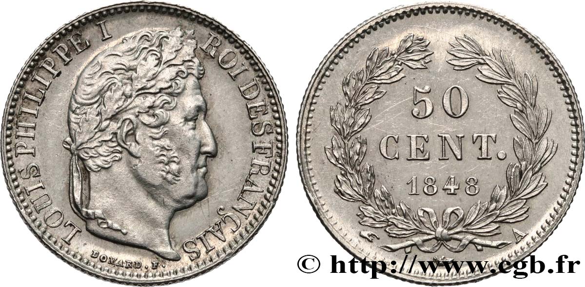 50 centimes Louis-Philippe 1848 Paris F.183/16 AU 