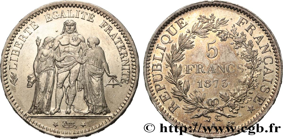 5 francs Hercule 1873 Paris F.334/9 AU50 