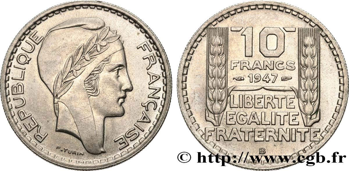 10 francs Turin, petite tête 1947 Beaumont-Le-Roger F.362/2 TTB50 