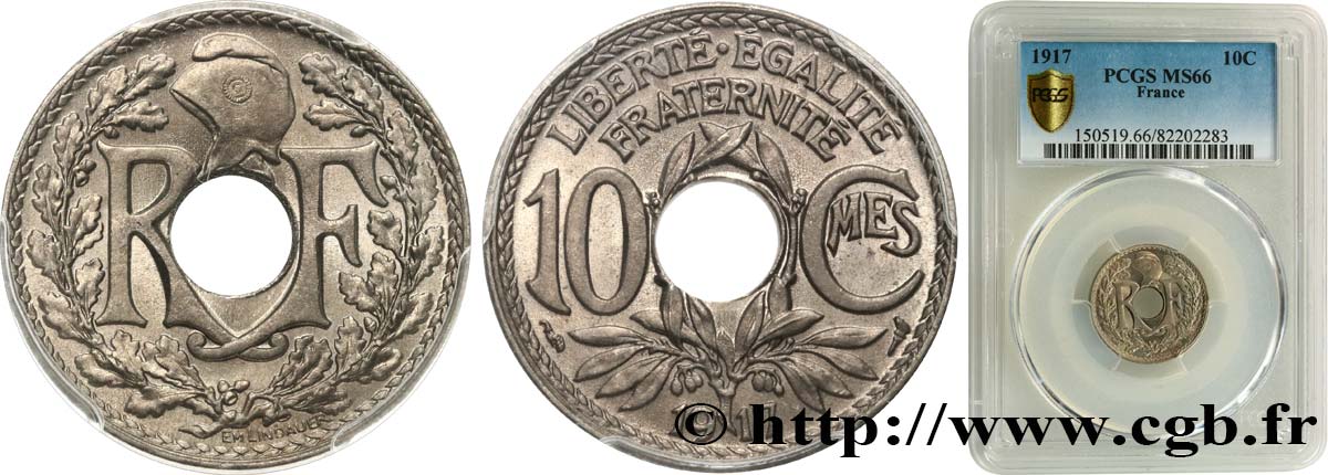 10 centimes Lindauer 1917  F.138/1 FDC66 PCGS