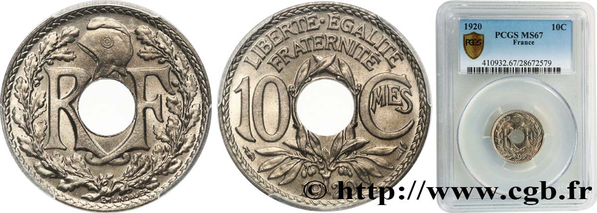 10 centimes Lindauer 1920  F.138/4 FDC67 PCGS