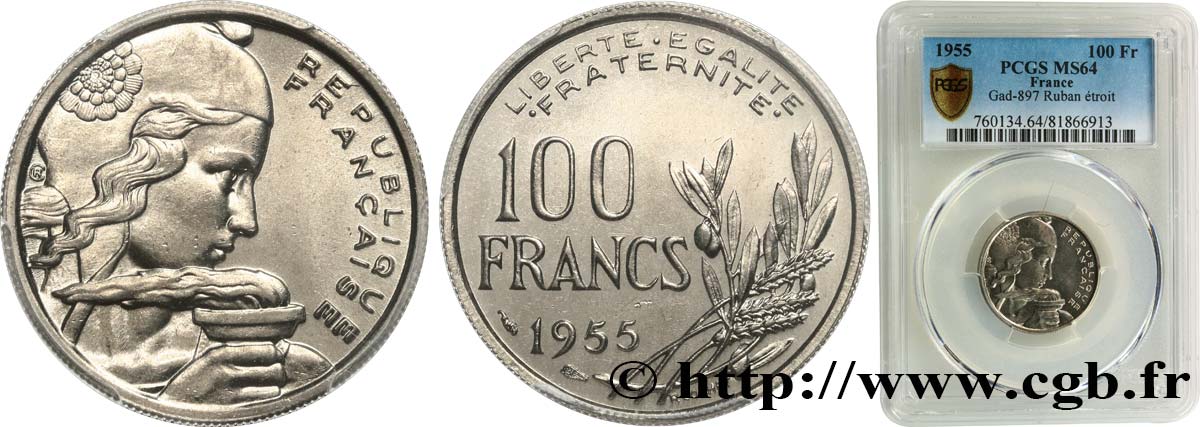 100 francs Cochet 1955  F.450/4 SC64 PCGS