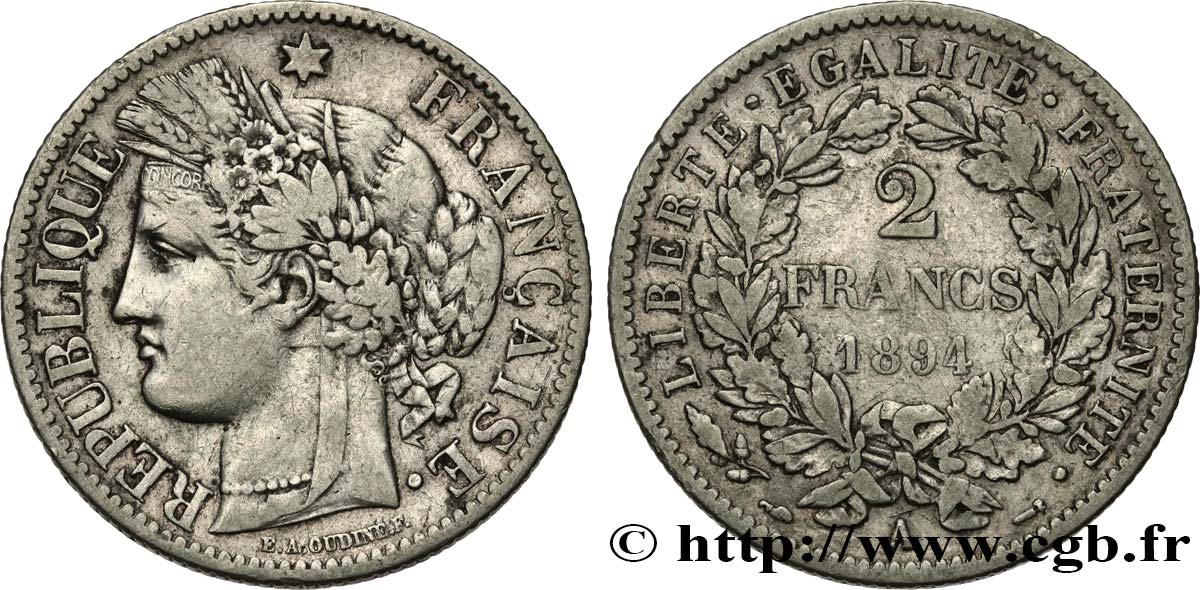 2 francs Cérès, avec légende 1894 Paris F.265/16 TB30 