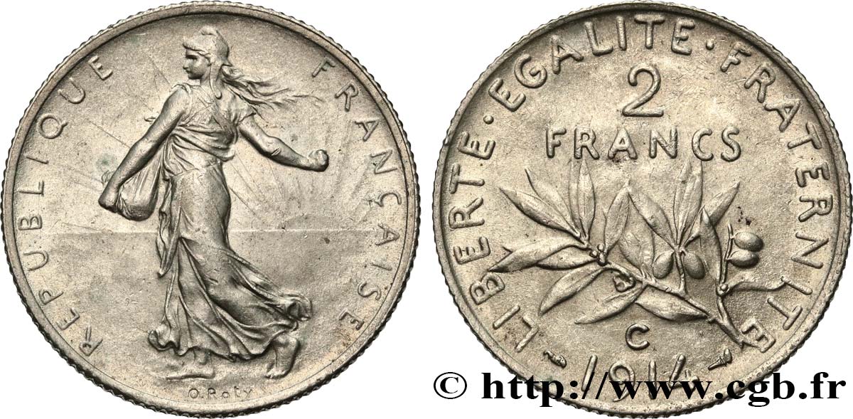 2 francs Semeuse 1914 Castelsarrasin F.266/16 SUP60 