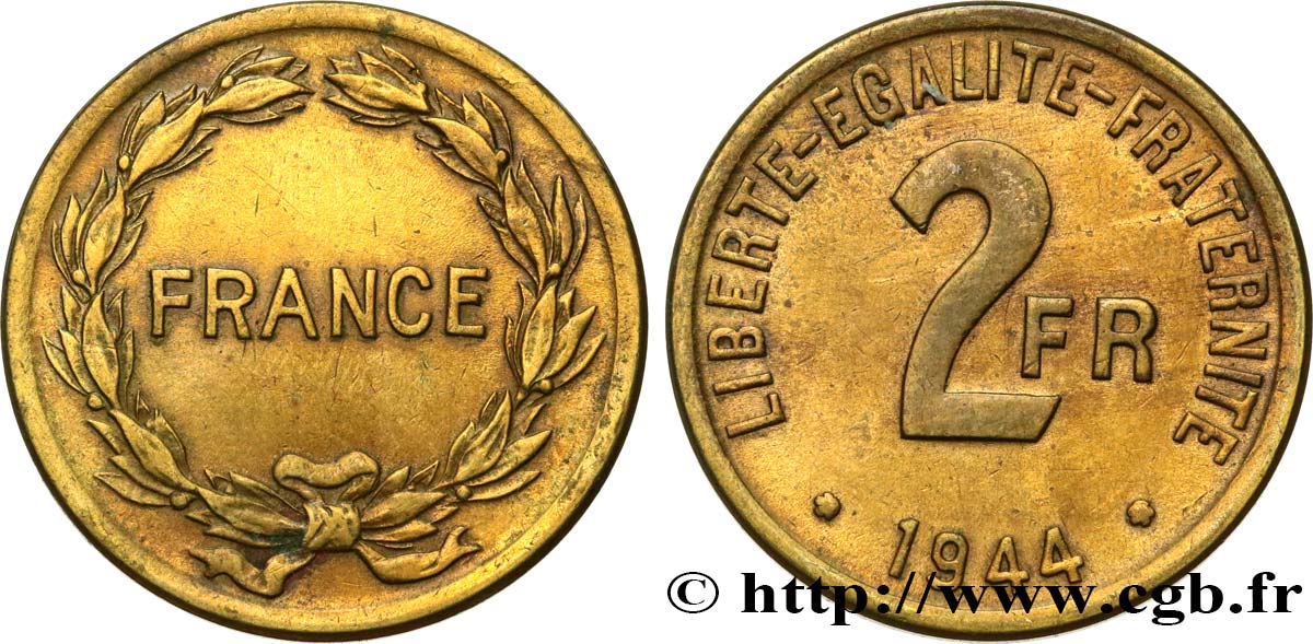 2 francs France 1944  F.271/1 TTB 