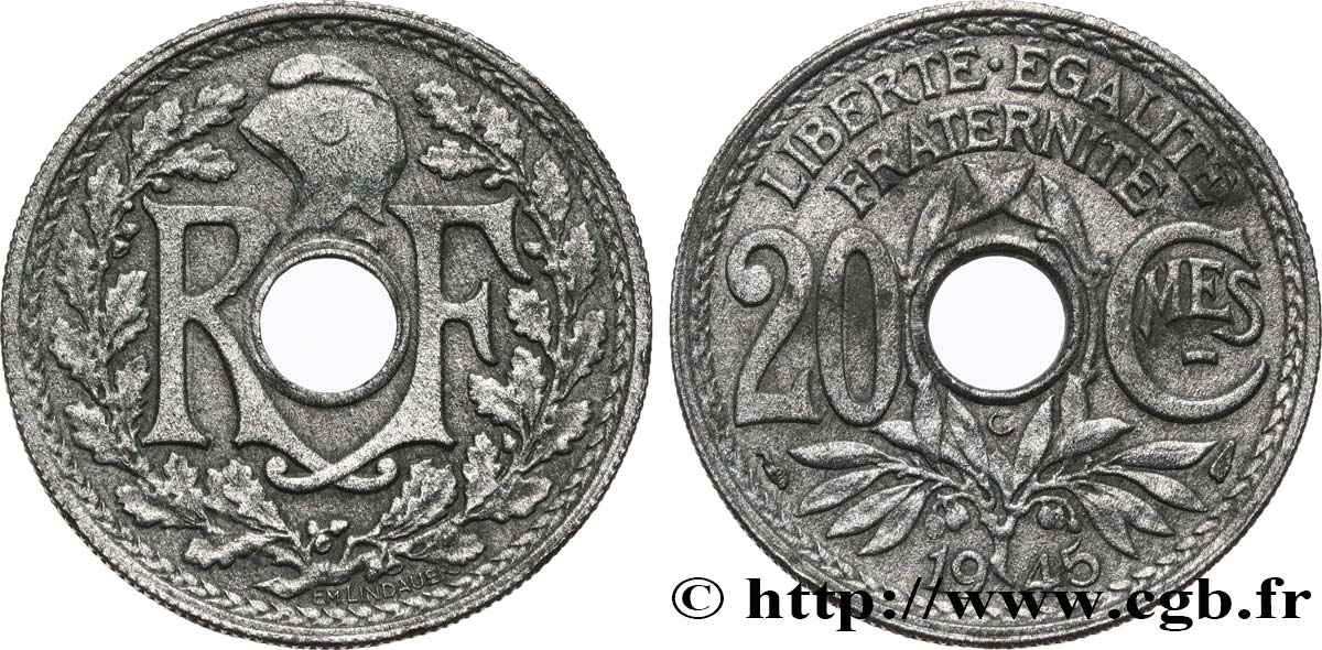 20 centimes Lindauer 1945  F.155/2 VF35 