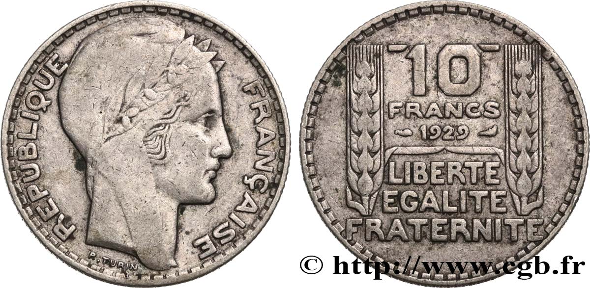 10 francs Turin 1929  F.360/2 VF25 