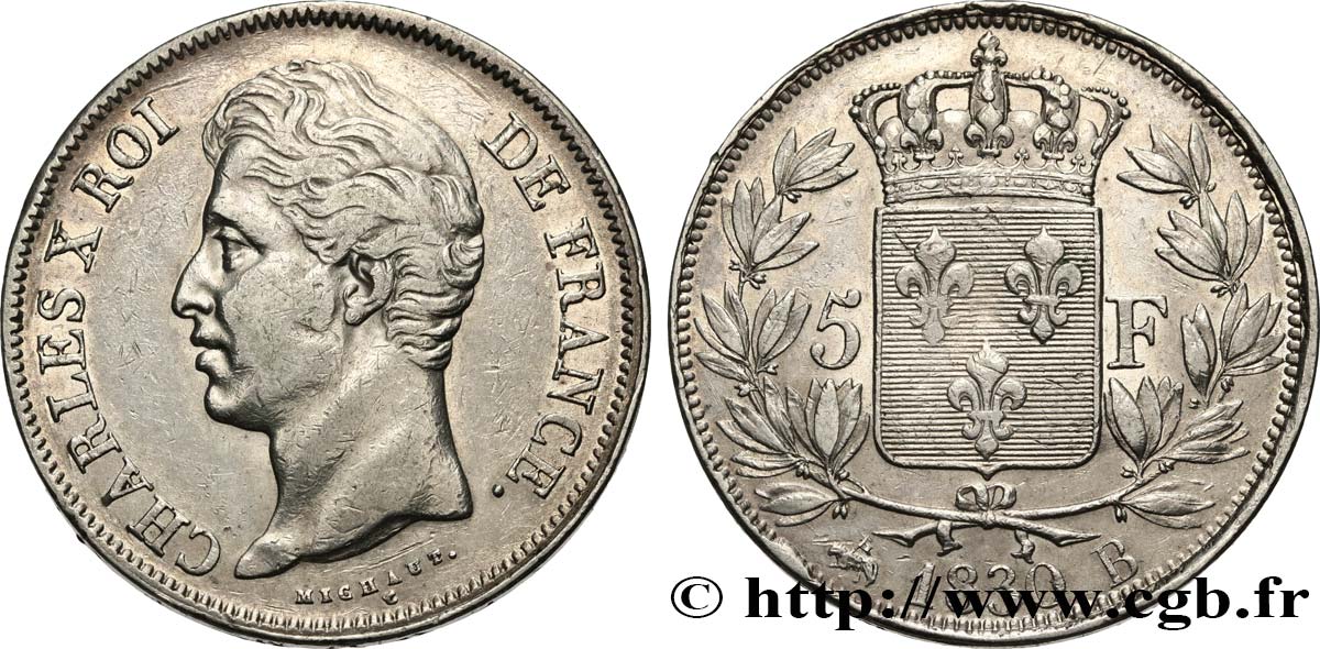 5 francs Charles X, 2e type 1830 Rouen F.311/41 TTB 