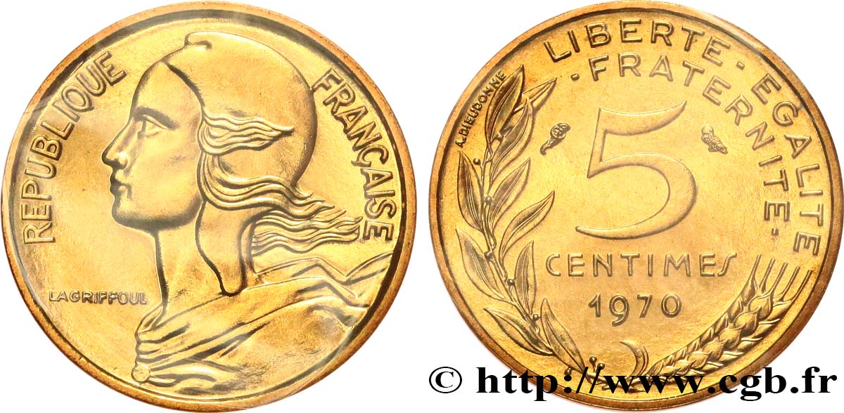 5 centimes Marianne 1970 Paris F.125/6 MS 