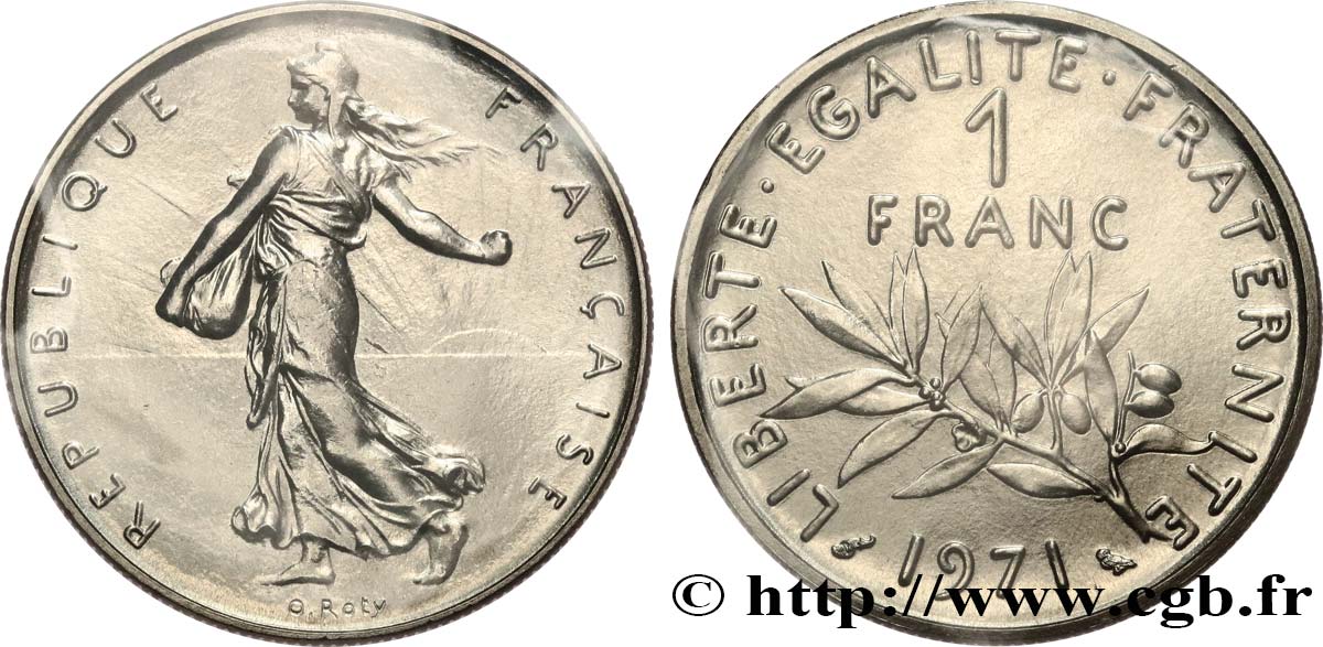 1 franc Semeuse, nickel 1971 Paris F.226/16 MS 