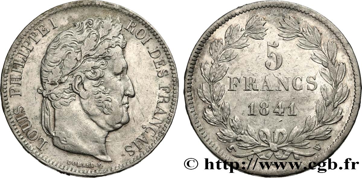 5 francs IIe type Domard 1841 Lille F.324/94 XF45 