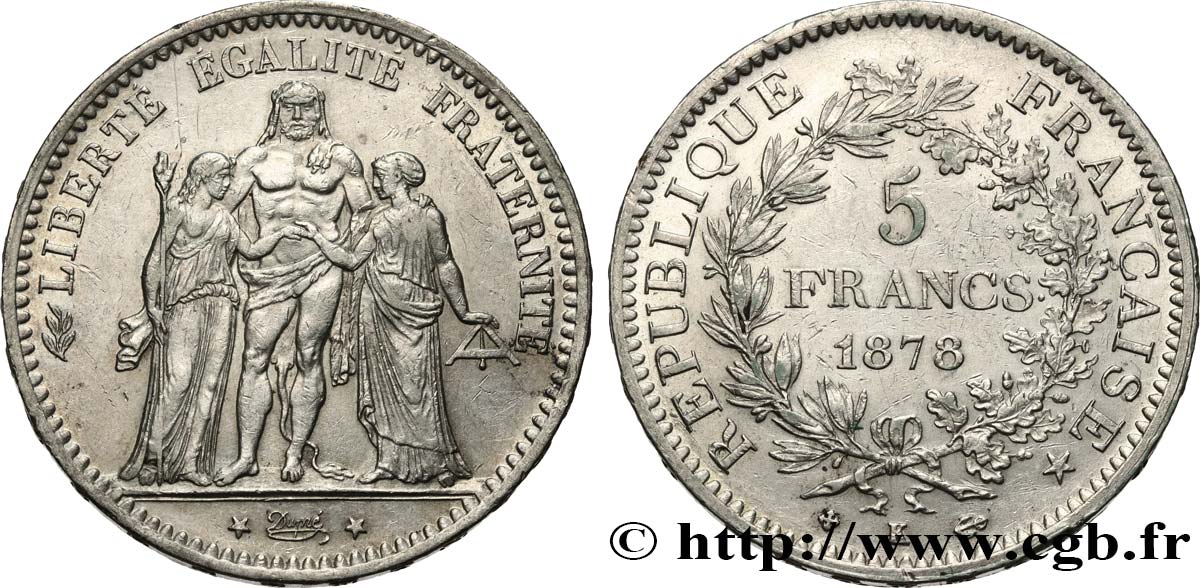 5 francs Hercule 1878 Bordeaux F.334/23 TTB+ 