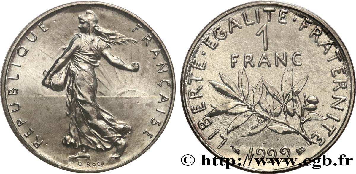 1 franc Semeuse, nickel, BU (Brillant Universel) 1999 Pessac F.226/47 ST 