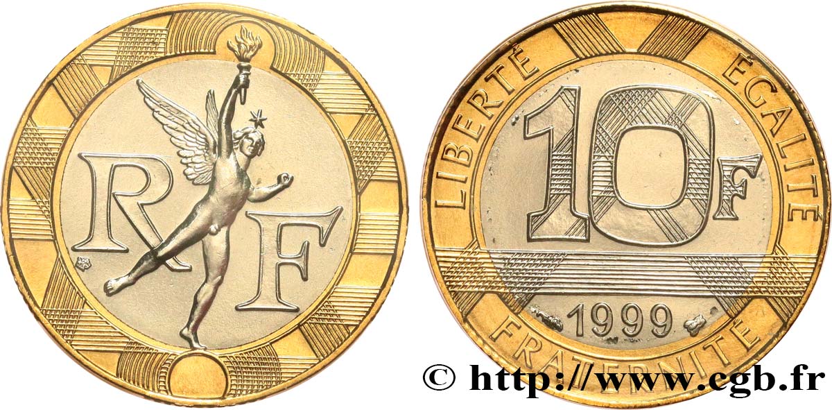10 francs Génie de la Bastille, BU (Brillant Universel) 1999 Pessac F.375/16 ST 