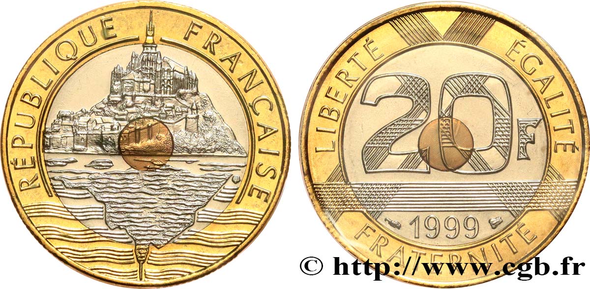 20 francs Mont Saint-Michel, BU (Brillant Universel)  1999 Pessac F.403/15 MS 