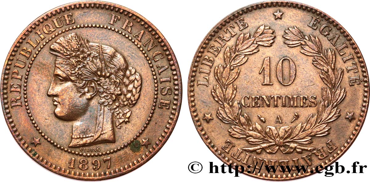 10 centimes Cérès 1897 Paris F.135/44 TTB 