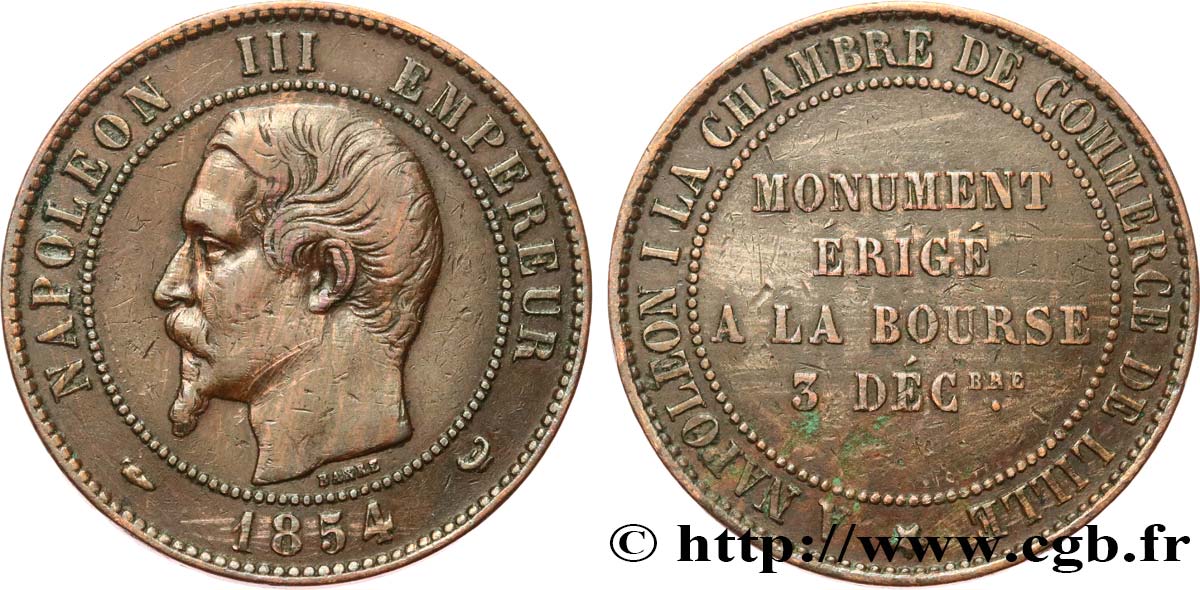 Module de dix centimes, Visite à la chambre de commerce de Lille 1854 Lille VG.3403  XF 