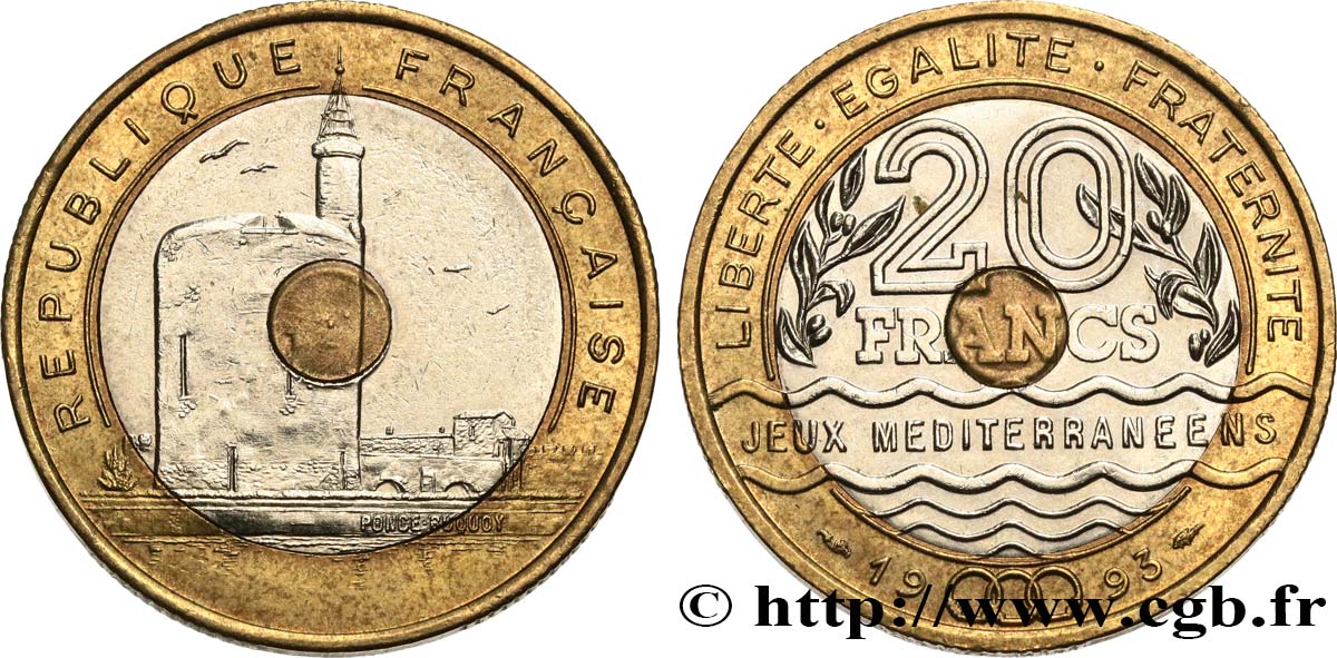 20 francs Jeux Méditerranéens 1993 Pessac F.404/2 AU53 