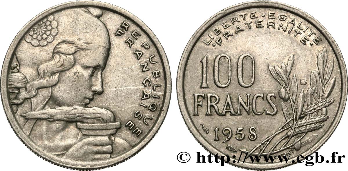 100 francs Cochet 1958 Beaumont-Le-Roger F.450/14 VF 