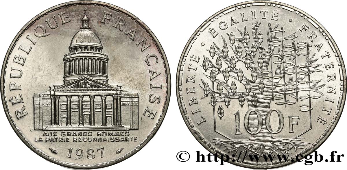 100 francs Panthéon 1987  F.451/7 SUP60 