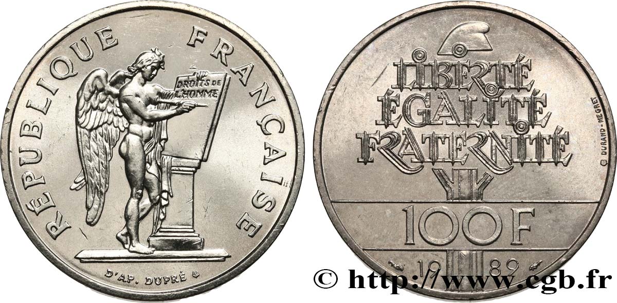 100 francs Droits de l’Homme 1989  F.457/2 MS62 