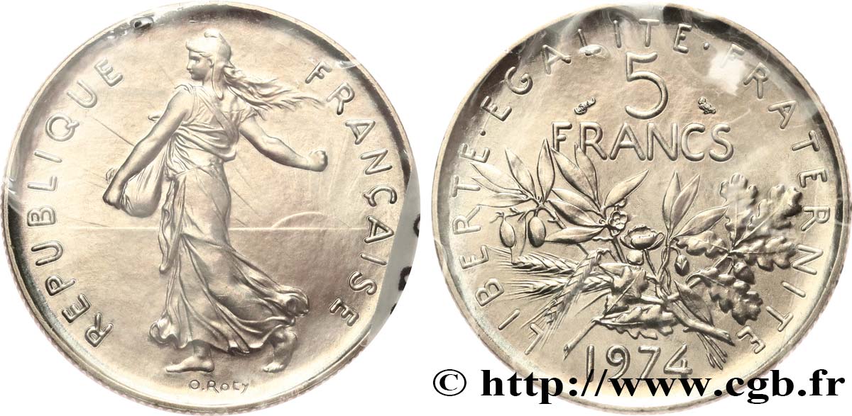 5 francs Semeuse, nickel 1974 Pessac F.341/6 FDC 