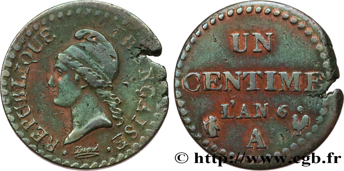 Un centime Dupré, petit 6 1798 Paris F.100/2 BC 