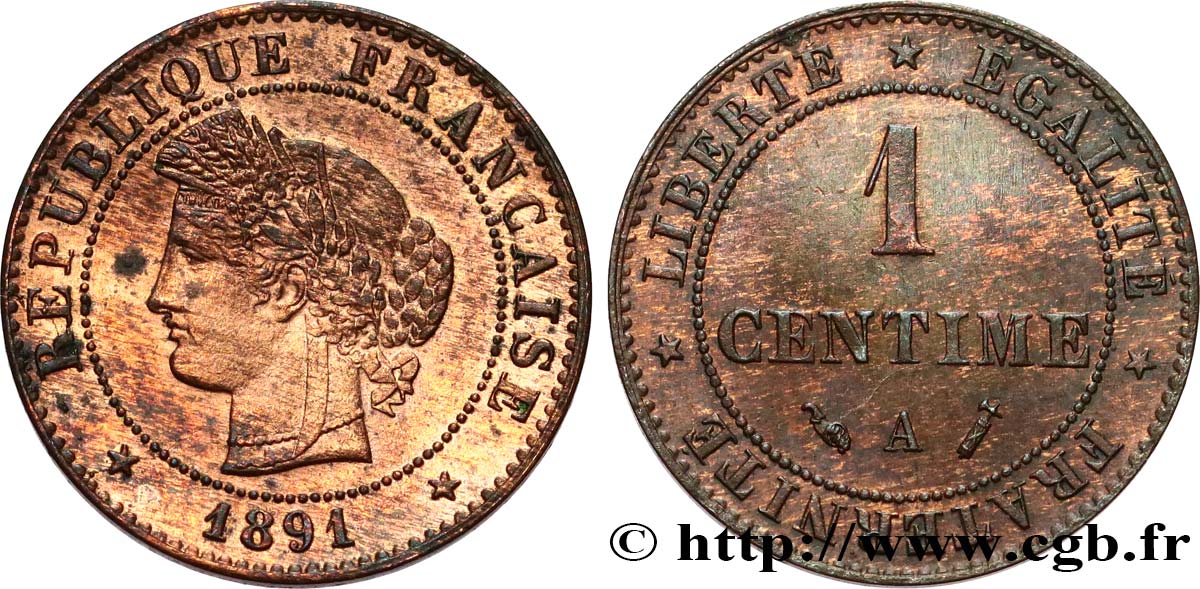 1 centime Cérès 1891 Paris F.104/18 SPL 