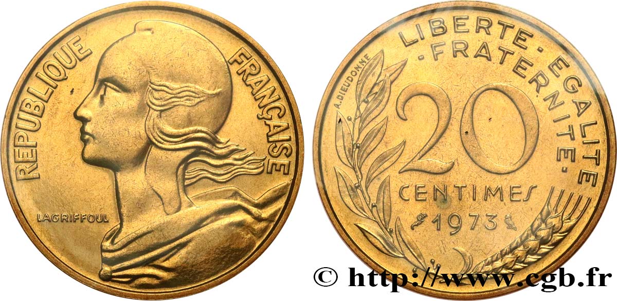 20 centimes Marianne 1973 Pessac F.156/13 MS 