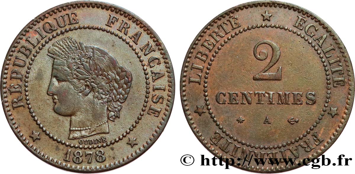 2 centimes Cérès 1878 Paris F.109/3 TB35 