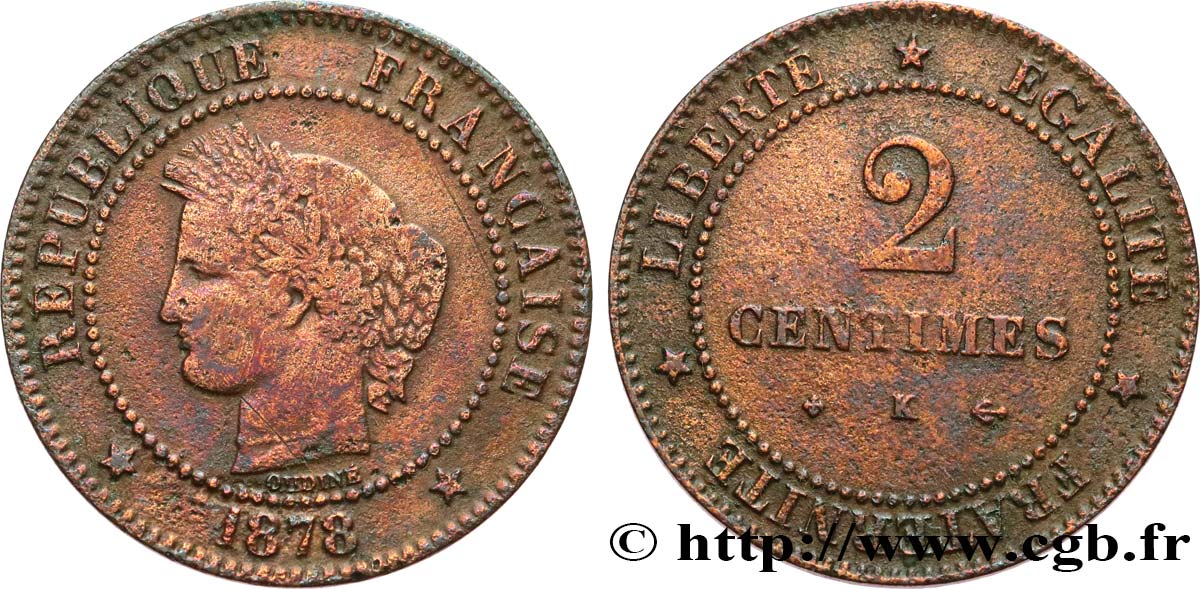 2 centimes Cérès 1878 Bordeaux F.109/4 VG 