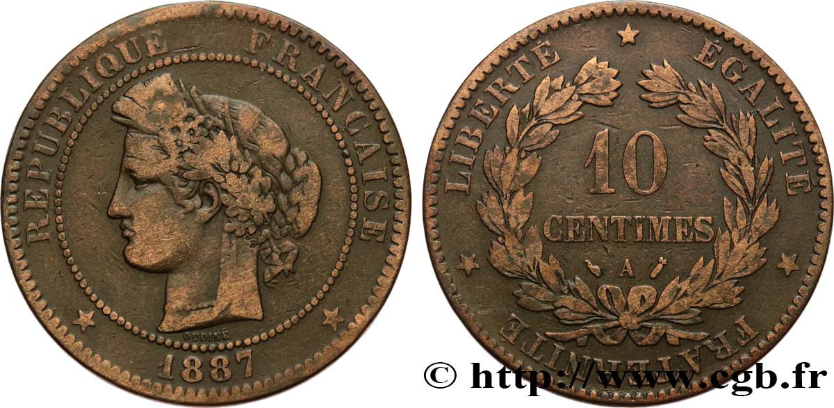 10 centimes Cérès 1887 Paris F.135/31 MB20 