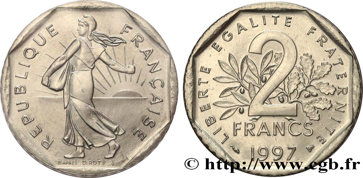 2 francs Semeuse, nickel 1997 Pessac F.272/25 ST 