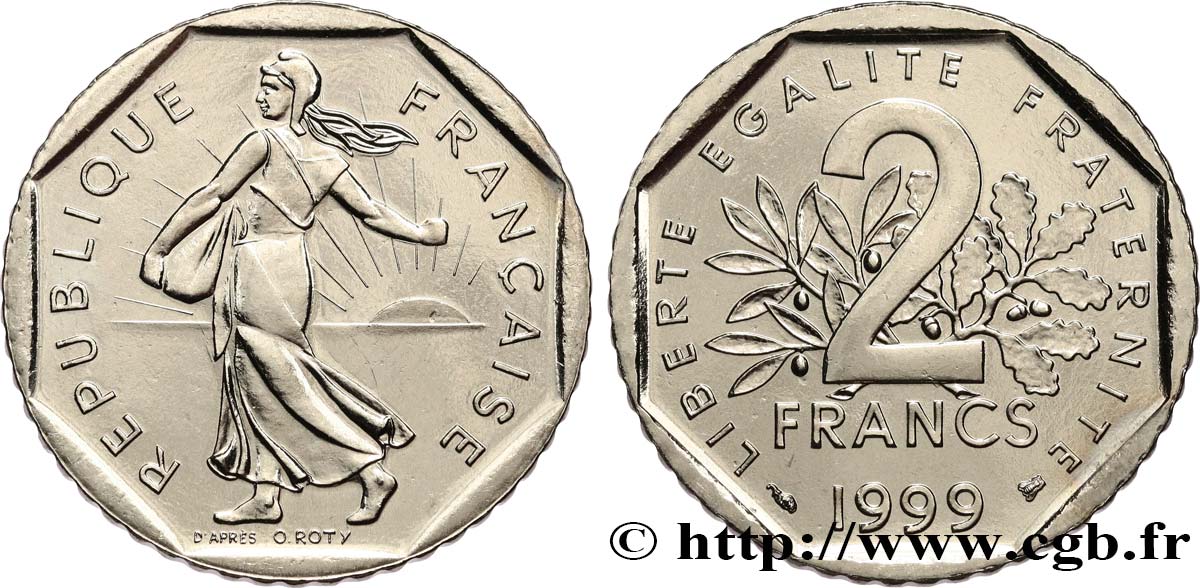 2 francs Semeuse, nickel 1999 Pessac F.272/27 MS 