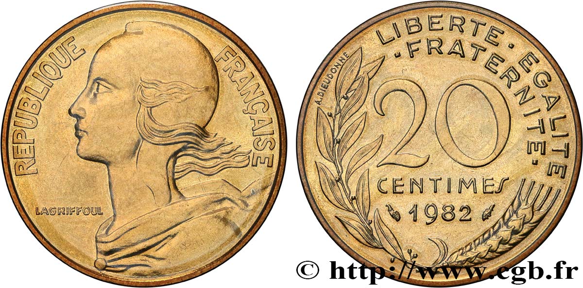 20 centimes Marianne 1982 Pessac F.156/22 FDC 