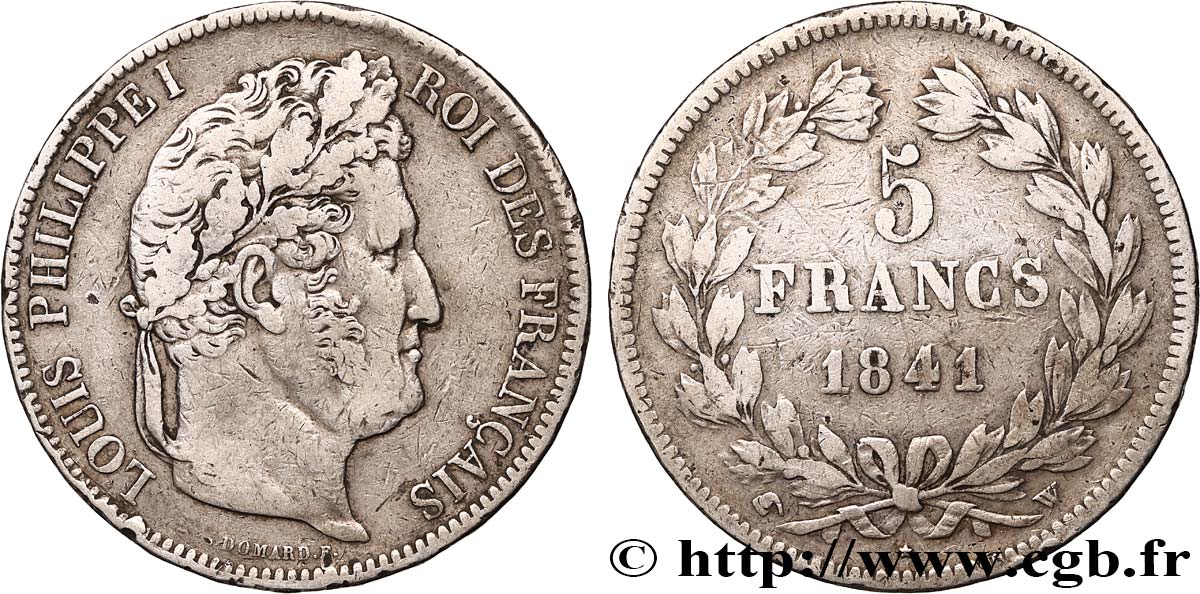 5 francs IIe type Domard 1841 Lille F.324/94 S 