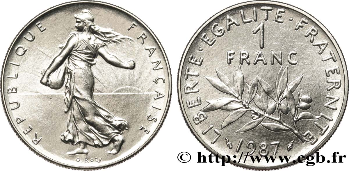 1 franc Semeuse, nickel, Brillant Universel 1987 Pessac F.226/32 FDC 