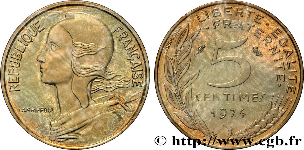 5 centimes Marianne 1974 Pessac F.125/10 ST 